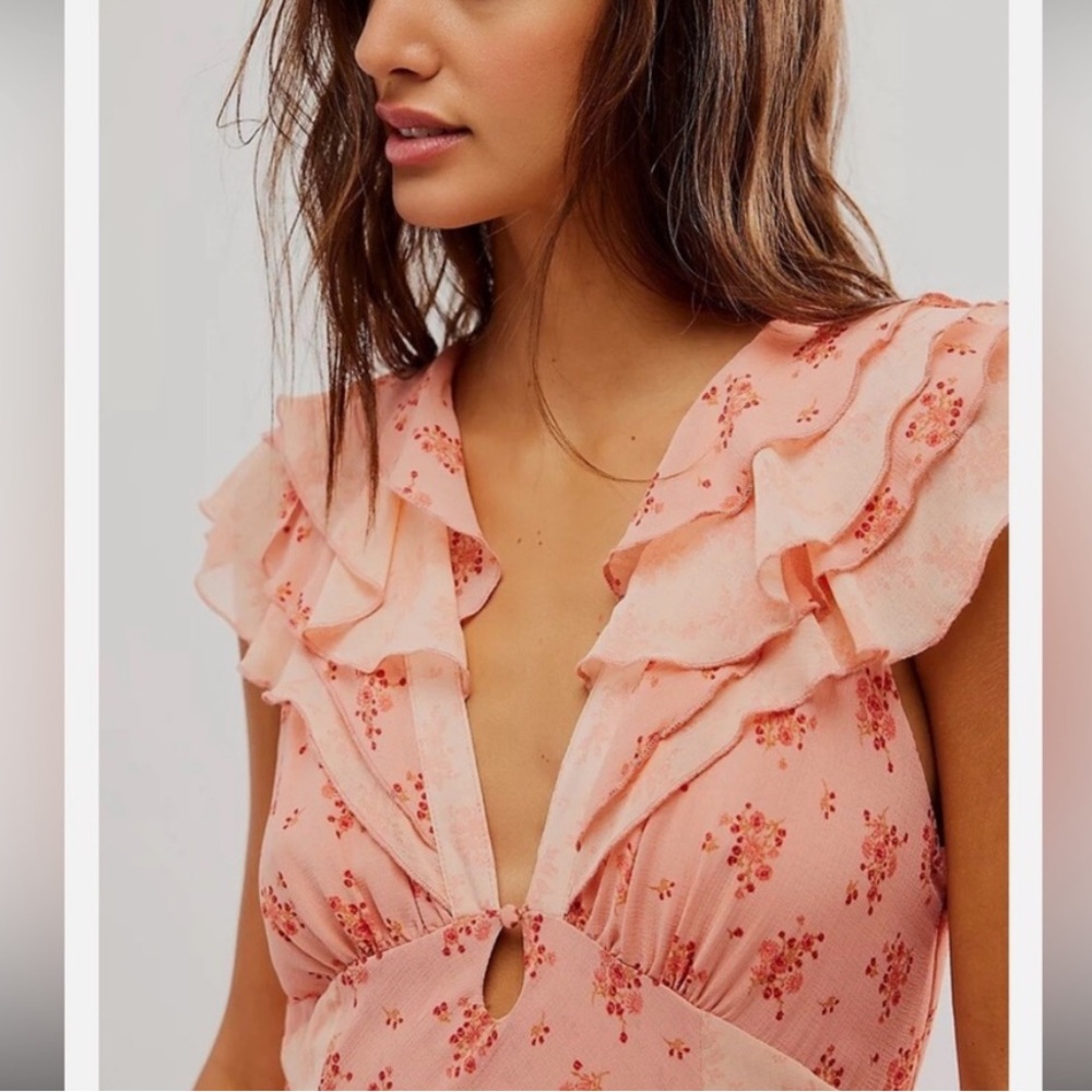 Free People Joaquin Maxi Dress in Peach NWT XL - Picture 2 of 5